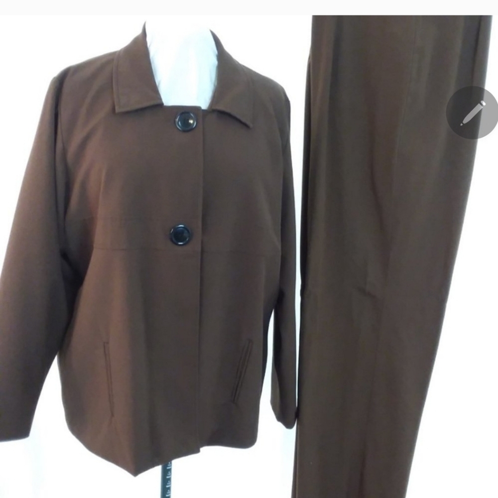 Womens 2 Piece Suit Chocolate Brown